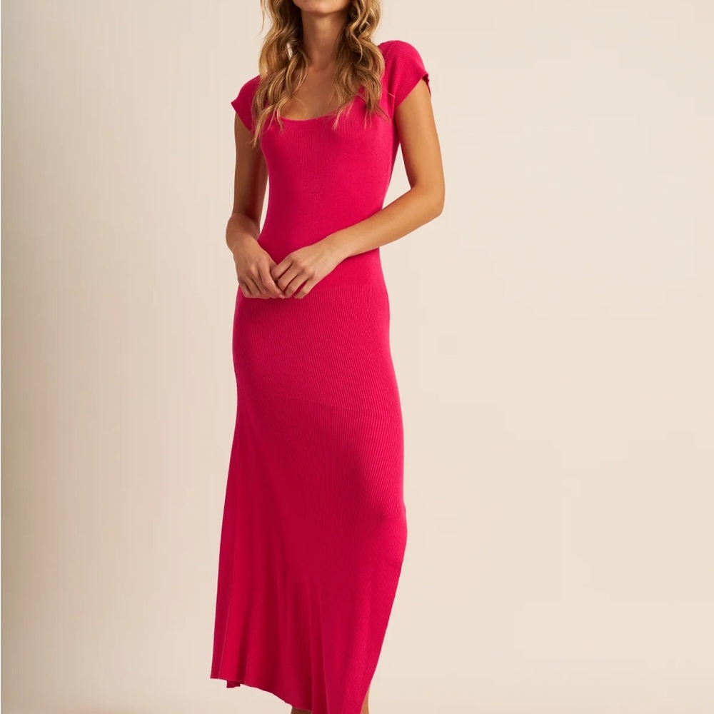 John + Jenn Denny Vibrant Pink Maxi Dress XS